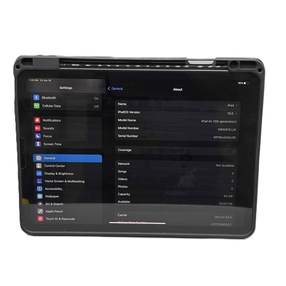 APPLE IPAD AIR 5TH GEN MM6R3LL/A (GNH026277)